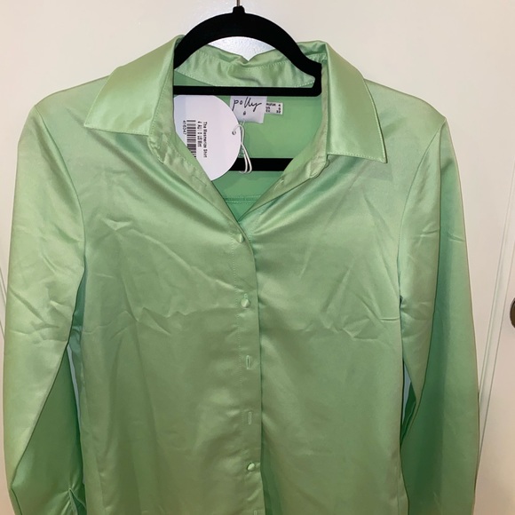 Princess Polly mint green button up - Picture 3 of 4